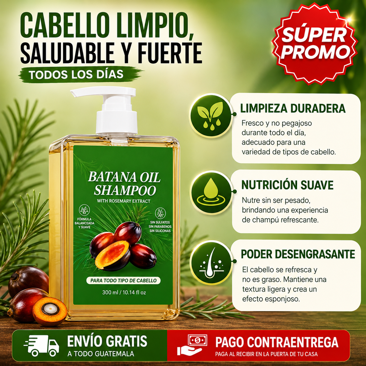 Batana Oils Shampoo / Aumenta el crecimiento capilar