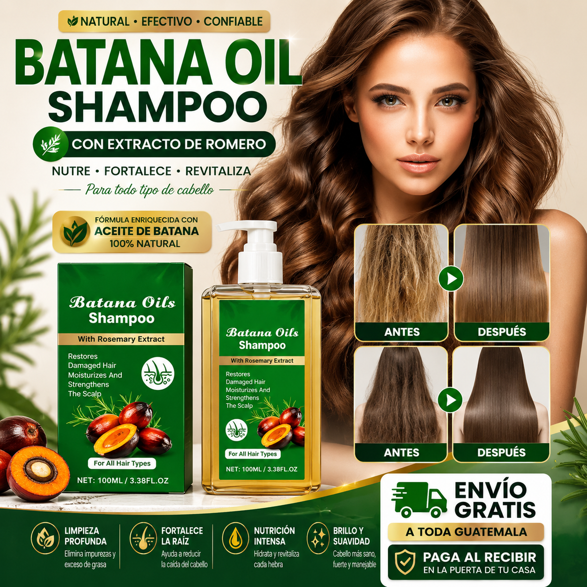 Batana Oils Shampoo / Aumenta el crecimiento capilar