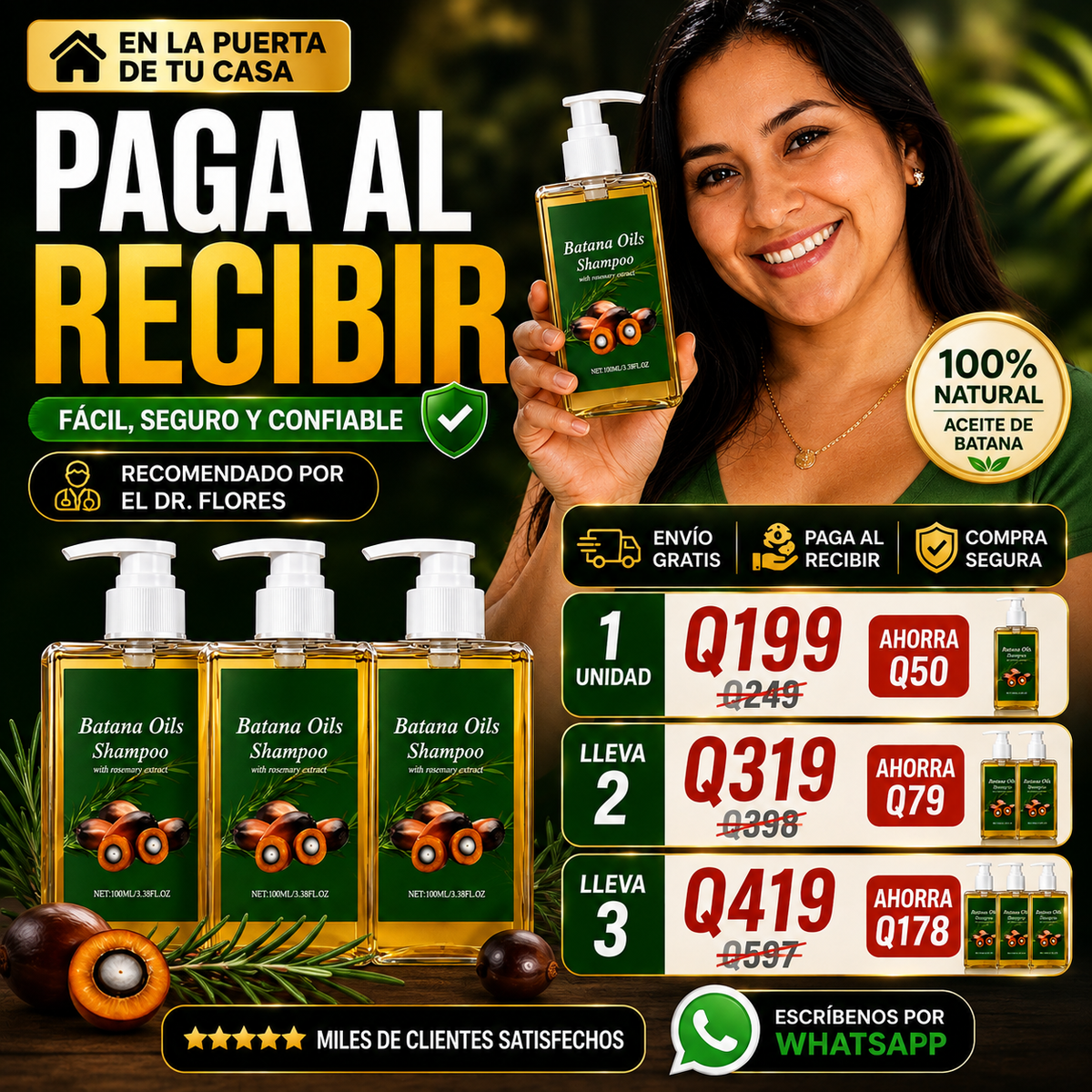 Batana Oils Shampoo / Aumenta el crecimiento capilar