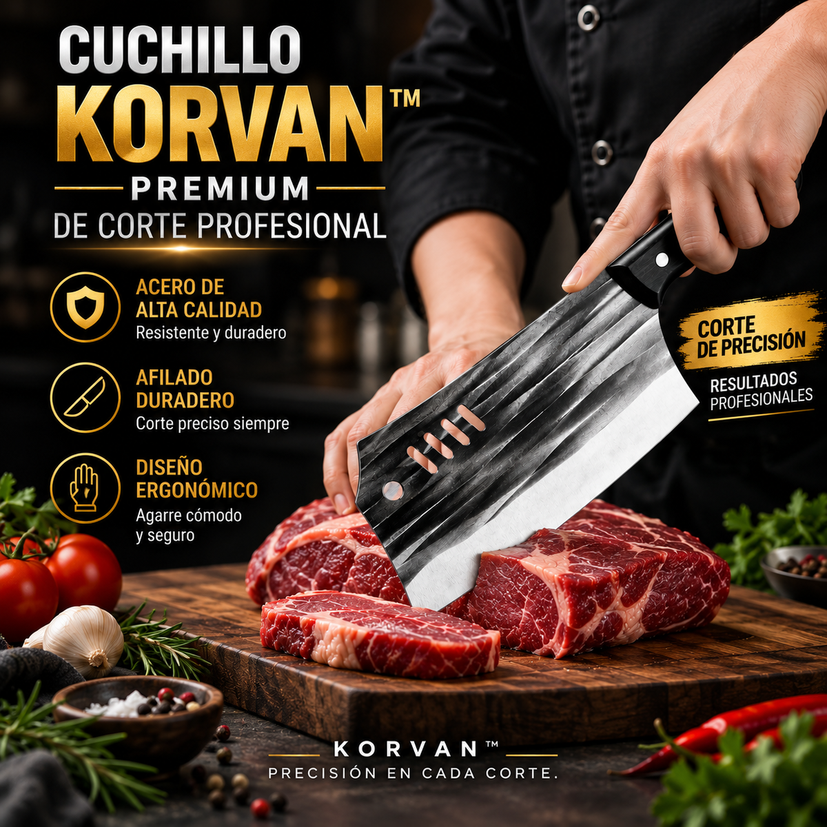 CUCHILLO KORVAN™ / FILO DE ALTA PRECISIÓN