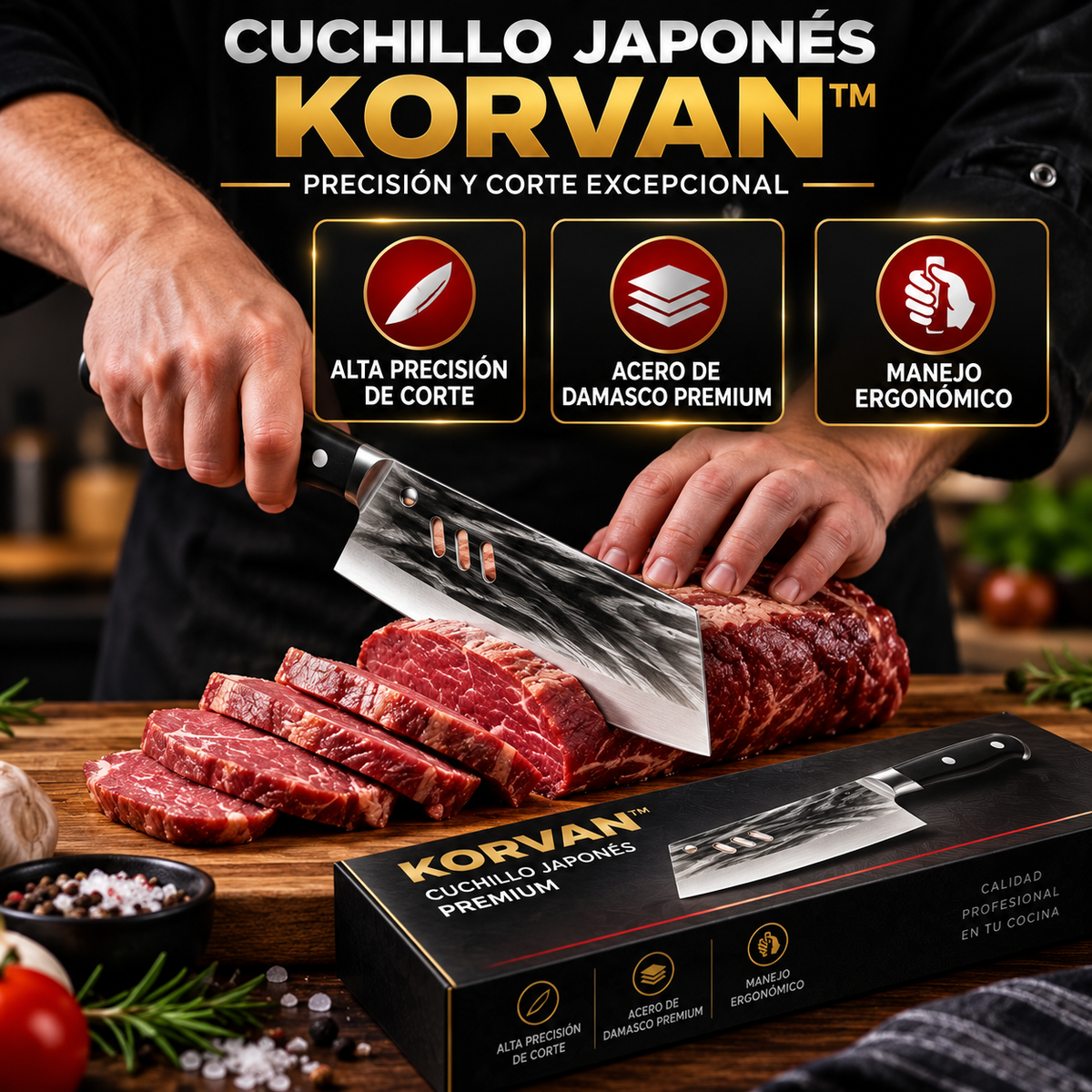 CUCHILLO KORVAN™ / FILO DE ALTA PRECISIÓN