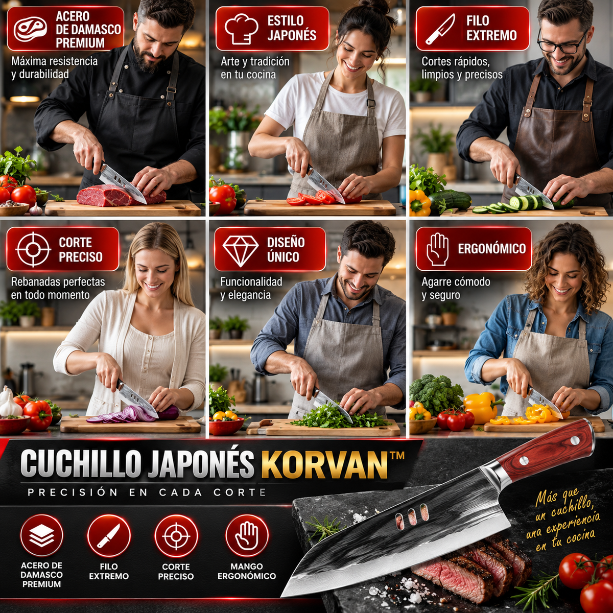 CUCHILLO KORVAN™ / FILO DE ALTA PRECISIÓN
