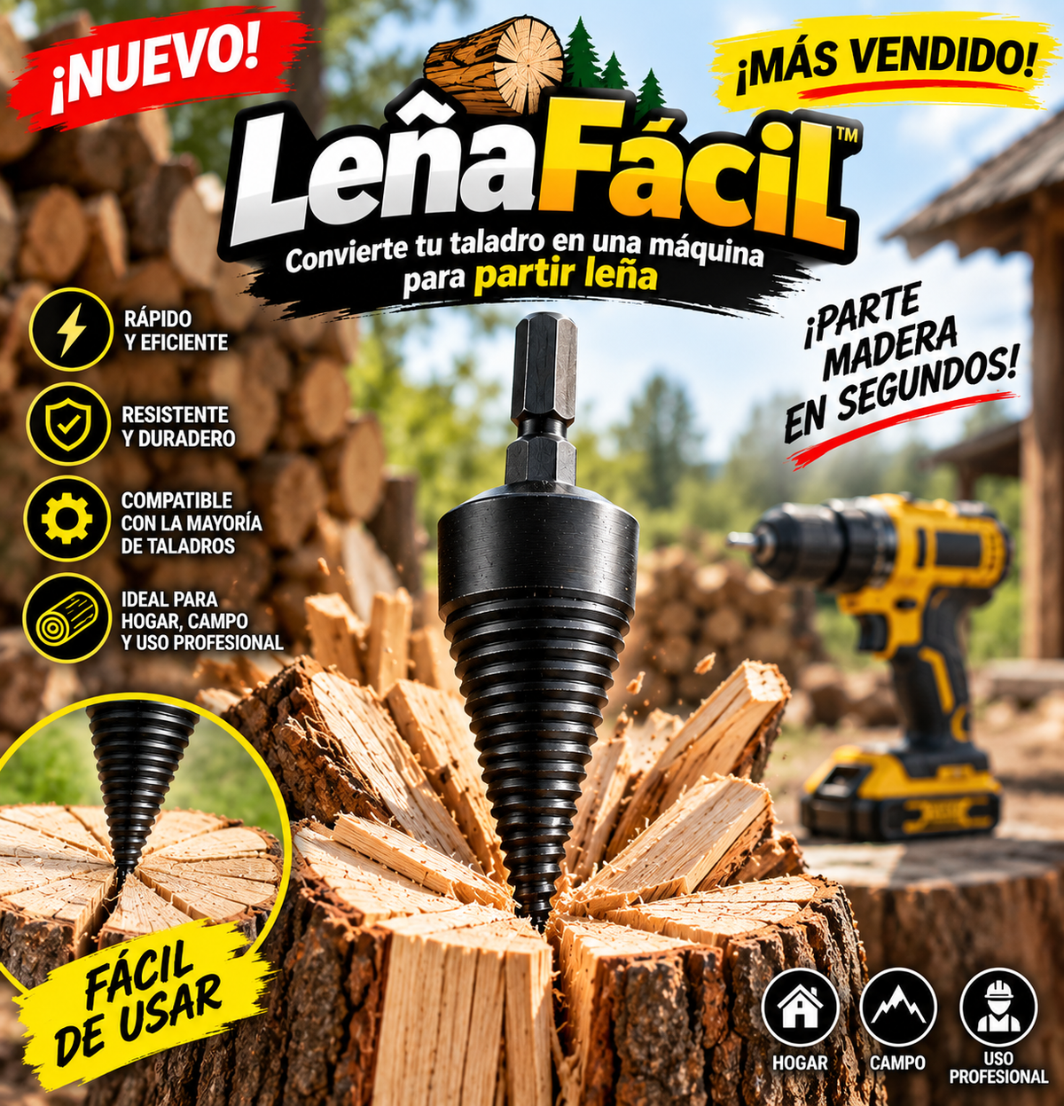 LeñaFacil / Broca Corta Troncos