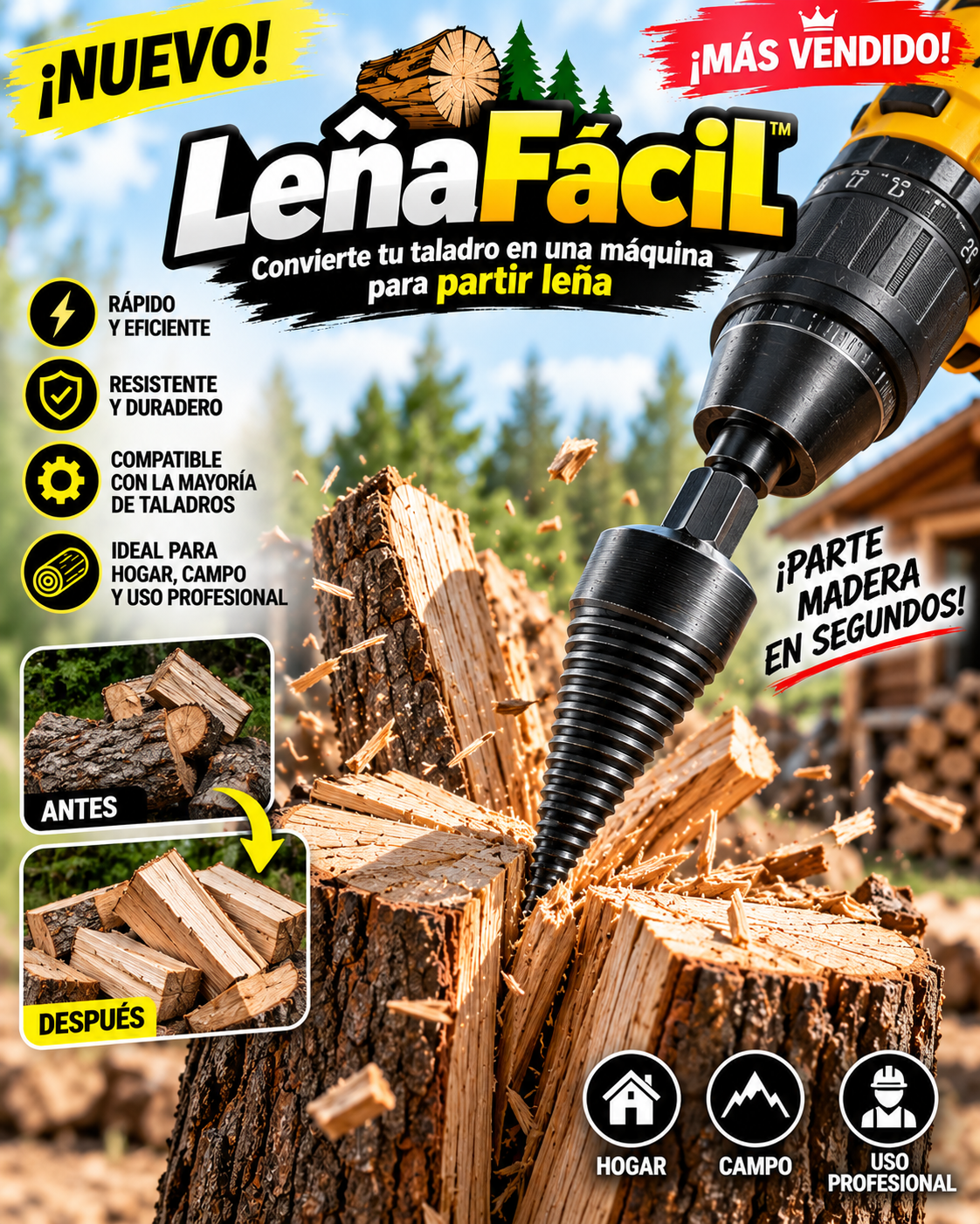 LeñaFacil / Broca Corta Troncos